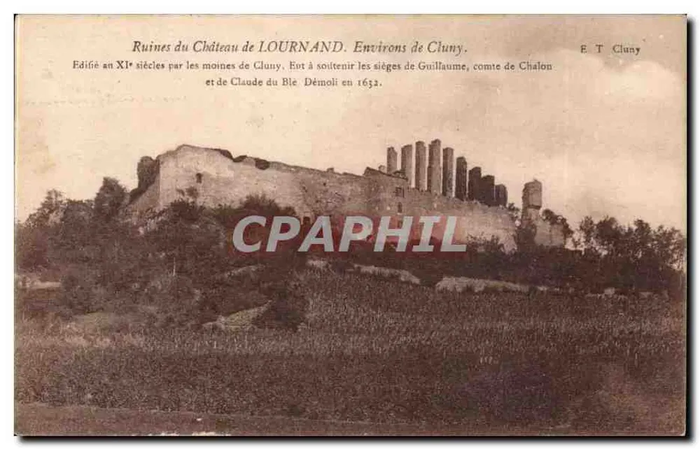Ruinen des Schlosses Lournand — Umgebung von Cluny — E T Cluny - Vorderseite
