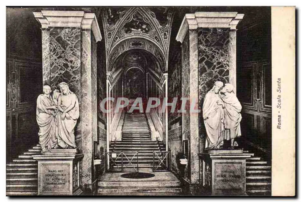Scala Santa in Rom — Innenansicht mit Statuen — Ediz. Enrico Verdesi - Vorderseite
