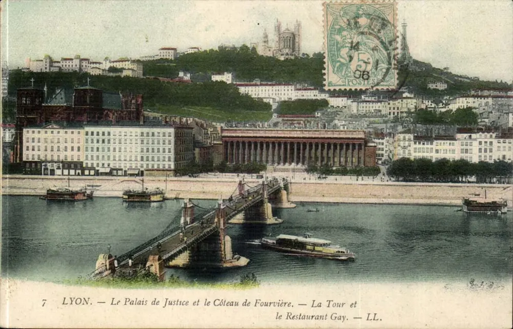LYON — Das Justizpalast und der Fourvière-Hügel — La Tour und das Restaurant Gay — LL. - Vorderseite