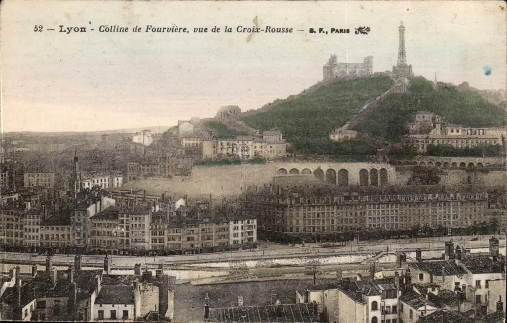 Lyon - Colline de Fourvière, Ansicht von der Croix-Rousse — B. F., Paris - Vorderseite