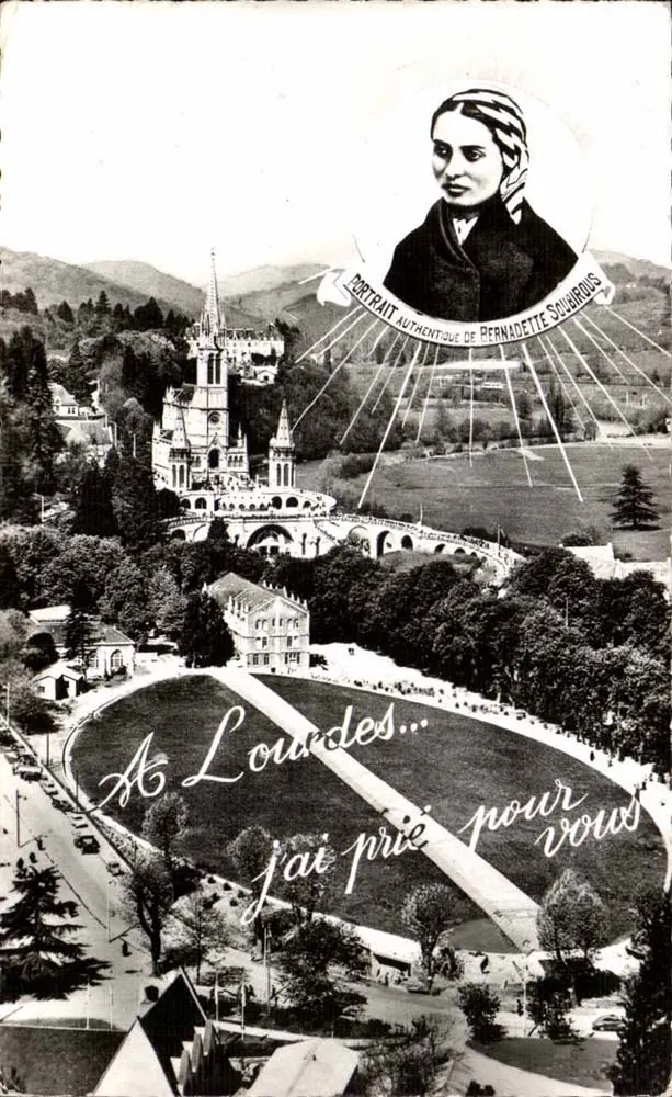 Lourdes — Bazylika i krajobraz — Wydawca COMBIER (S.-e.) - Awers