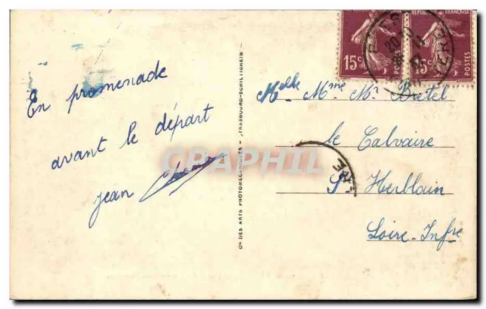 Env. de BREST — Ponte de Plougastel-Daoulas — Bilhete postal antigo n°24, editor: Ch. Les Arts - Shabbourg-Schil Lionéim - Verso