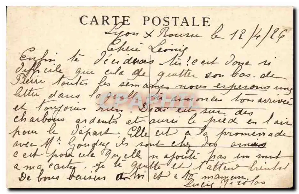 LYON — Place Bellecour und Coteau de Fourvière — M.F. - Rückseite