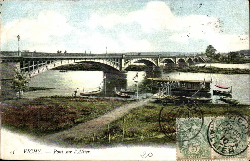 Vichy — Ponte sobre o Allier — Editor Vichy, n°15 - Frente