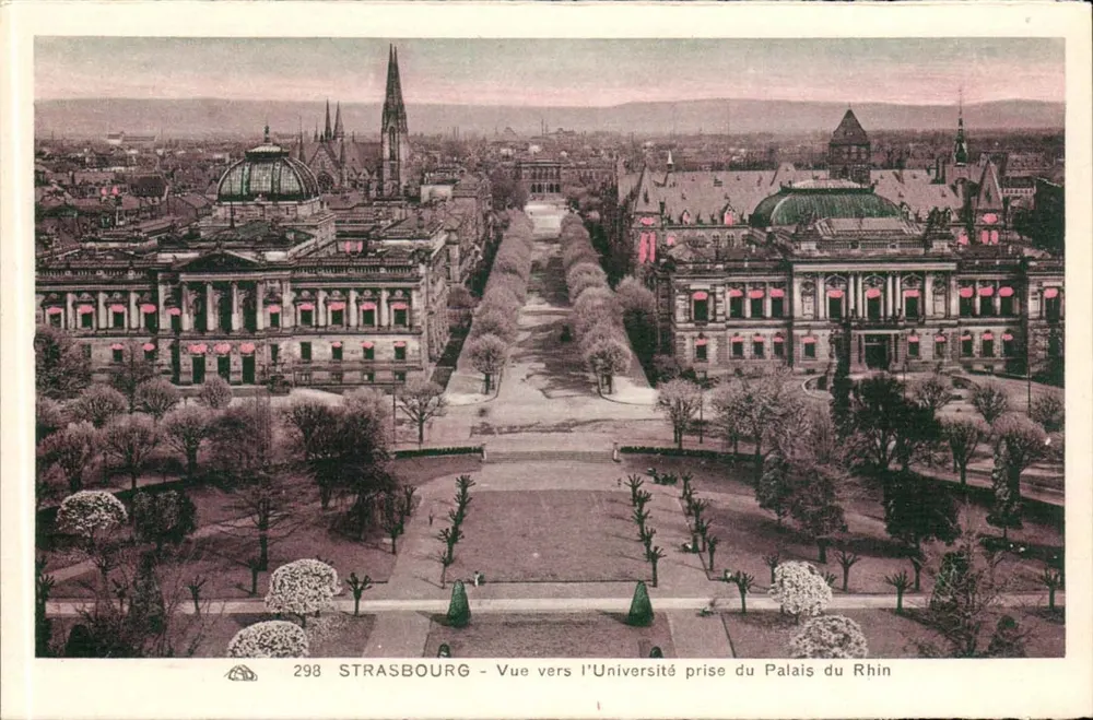 Strasbourg - Ansicht in Richtung der Universität vom Palais du Rhin — n° 298 - Vorderseite