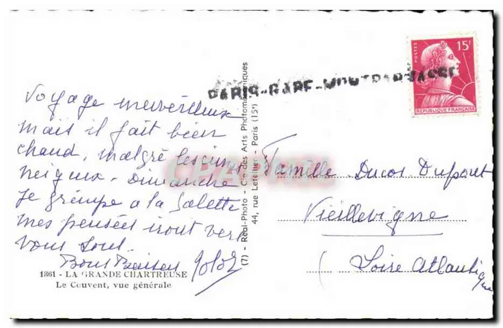 Grande Chartreuse — vista geral — Réal-Photo - Cré Des Arts Phodonomiques - Verso