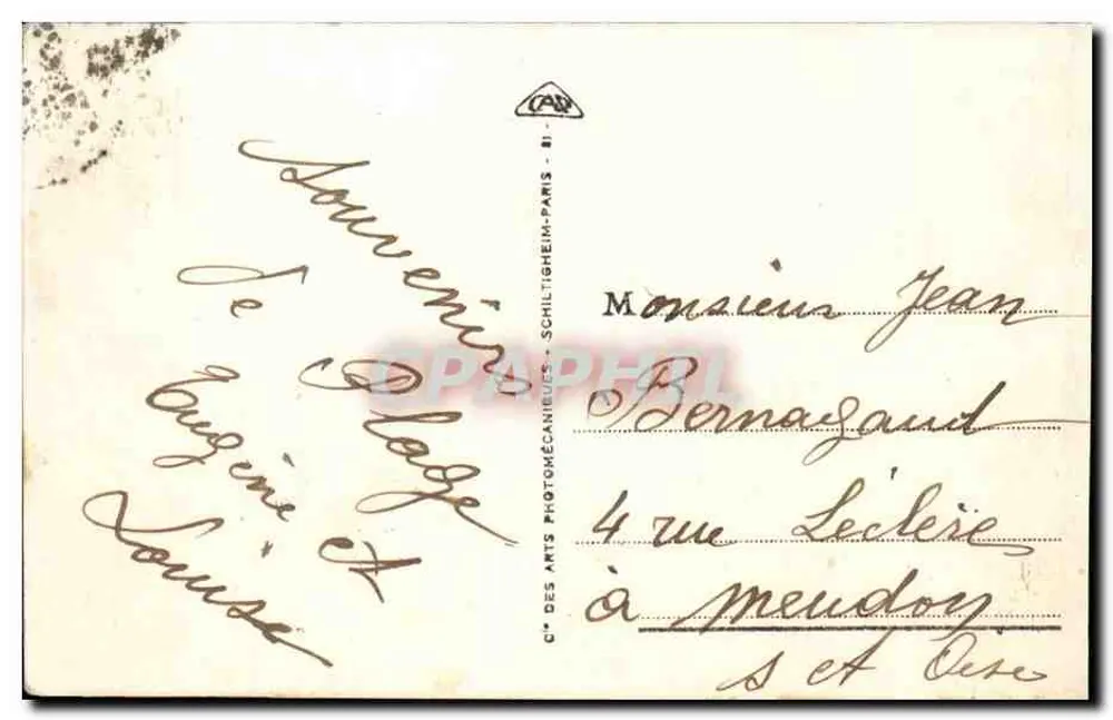 Les Sables d'Olonne - Rocher du Puits d'Enfer — Bilhete postal antigo n°117, editor C. des Arts Photomécaniques, Paris - Verso