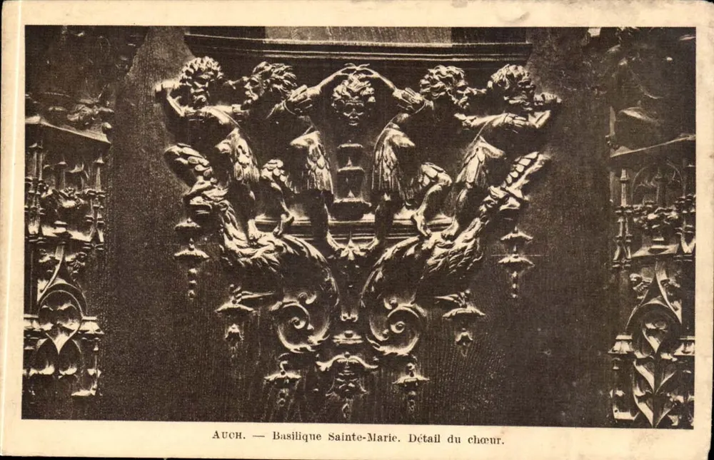 Auch — Basilika Sainte-Marie. Detail des Chors. - Vorderseite
