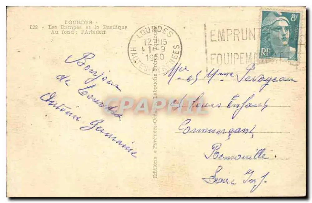 Lourdes — Die Rampen und die Basilika — Éditions « Pyrénées-Océan » - Rückseite
