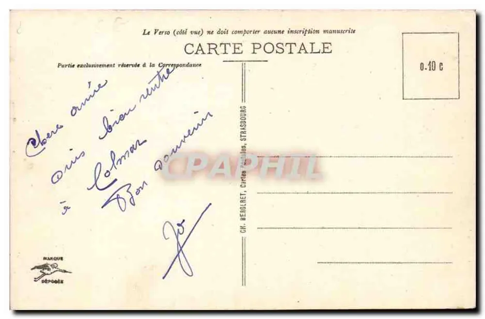 Colmar — A Prefeitura — editor Mangue, n°6 - Verso
