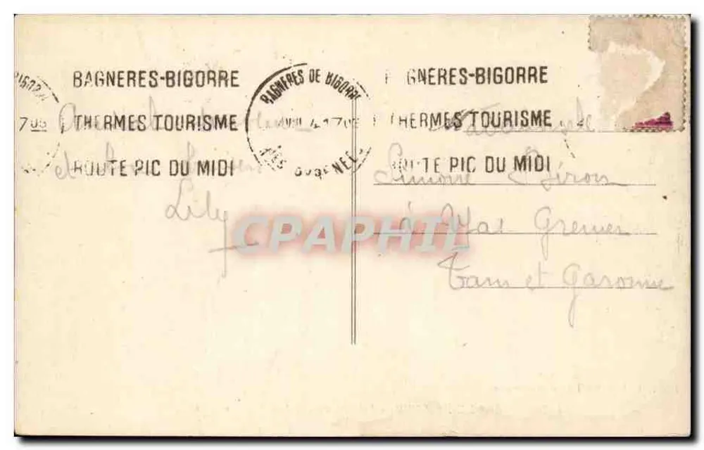 Bagnères-de-Bigorre — Jardins suspendus dos Termas — Fot. Labouche Fr. - Toulouse - Verso