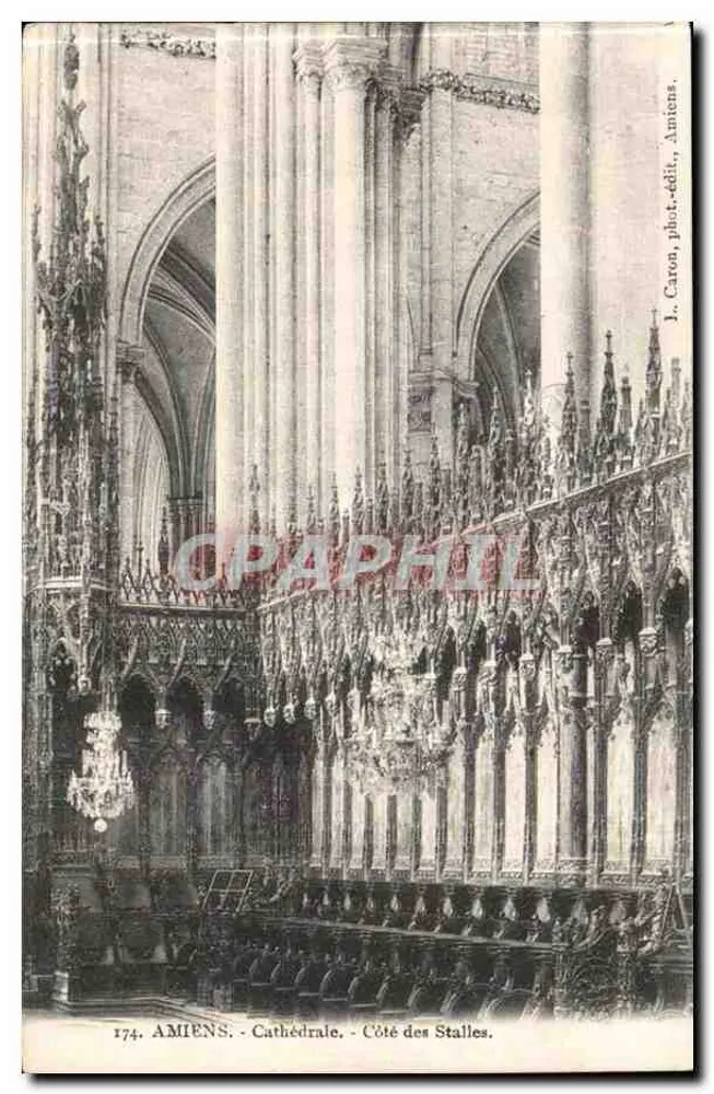 Amiens - Catedral - Lado das Stalles — L. Caron, fot.-edit., Amiens, n°174 - Frente