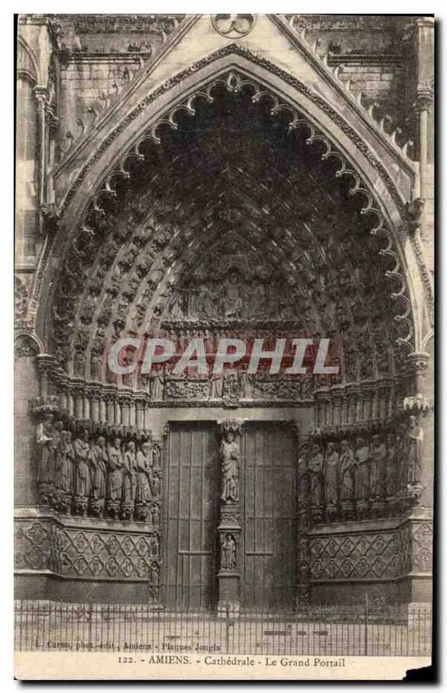 Amiens - Kathedrale - Der Große Portal — L. Caron, phot. edit., Amiens, Philippe Jouglia, n° 122 - Vorderseite