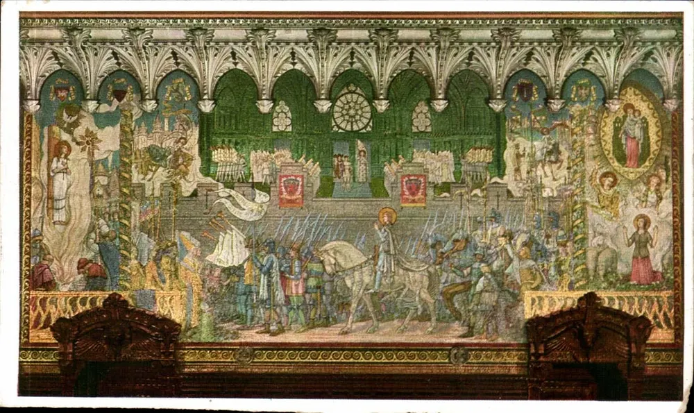 A Basílica de Fourvière — Joana d'Arc — Decoração, segundo Lameire, pinx. - Frente