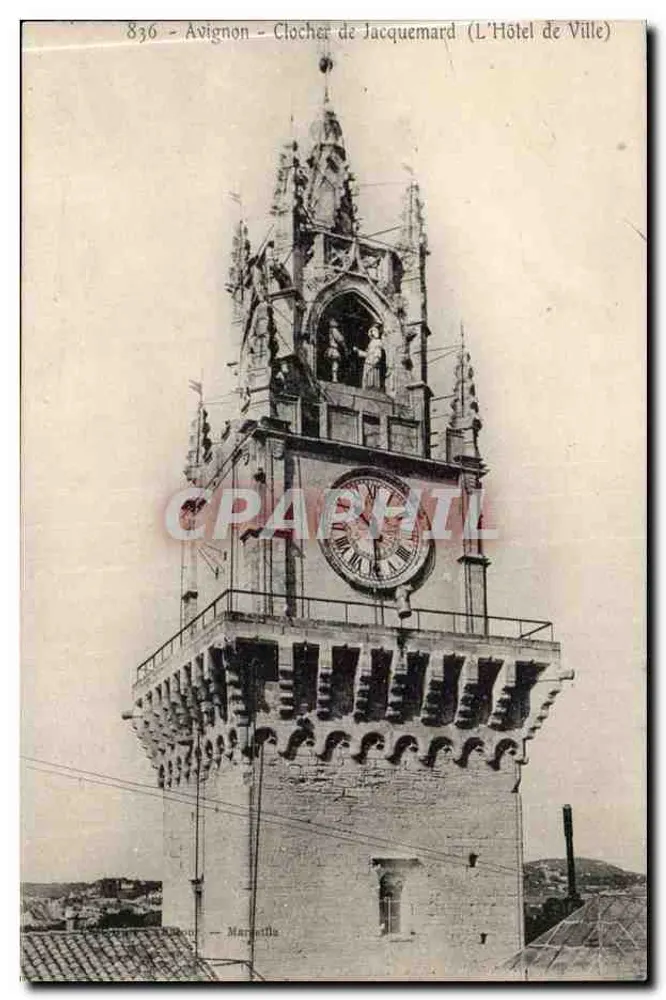 Avignon — Glockenturm von Jacquemard (Das Rathaus) — Nr. 836 — Verlag Marguilla - Vorderseite