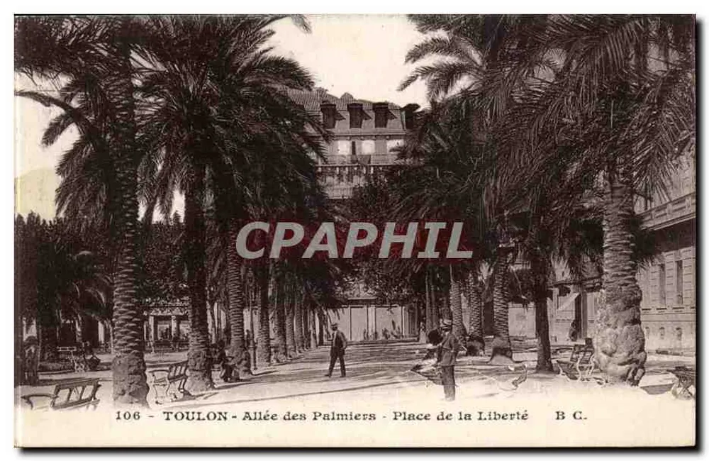Toulon - Allée der Palmen - Place de la Liberté — B.C. n°106 - Vorderseite