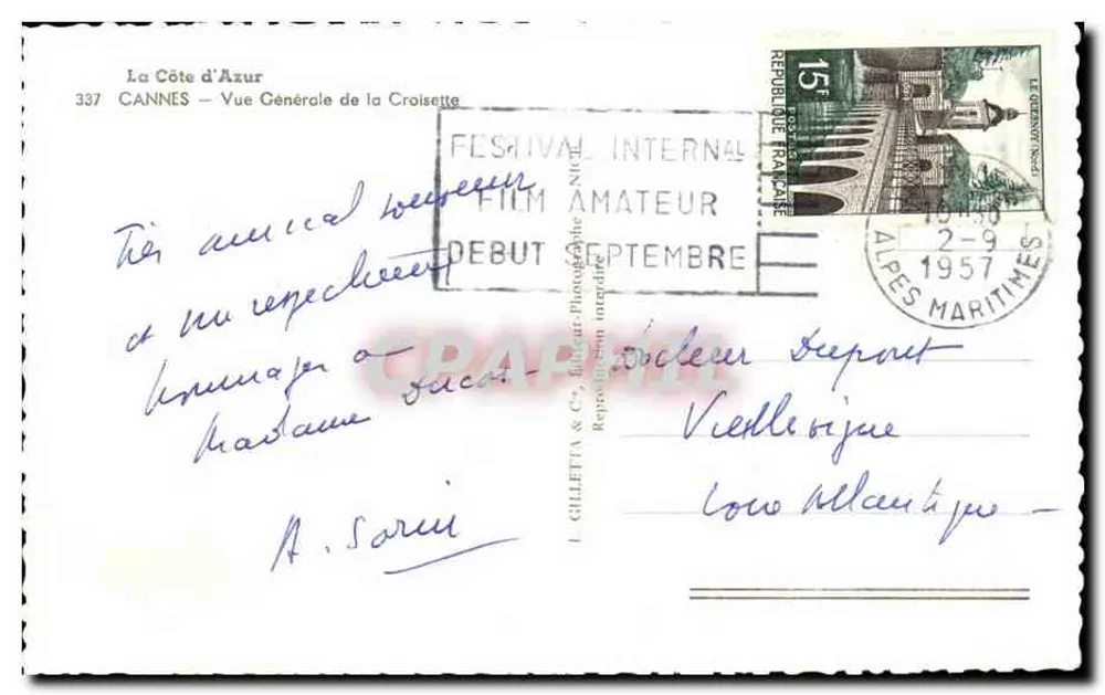 Cannes — Algemene uitzicht van de Croisette — L. Gilletta & Cie, n°337 - Achterkant