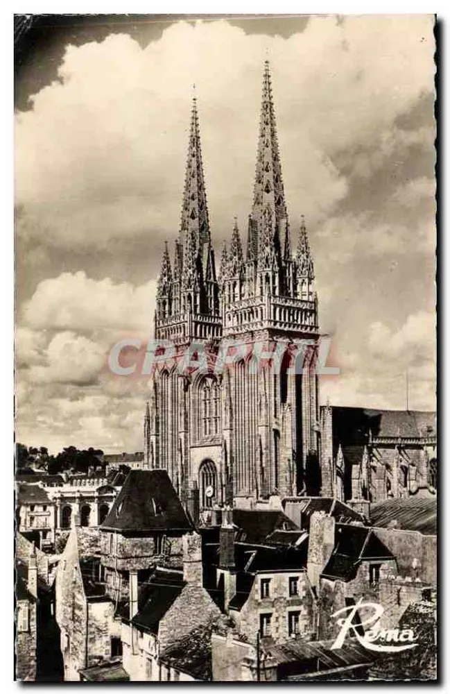 Quimper — Die Kathedrale vom Mont Frugy aus gesehen — Rema - Vorderseite