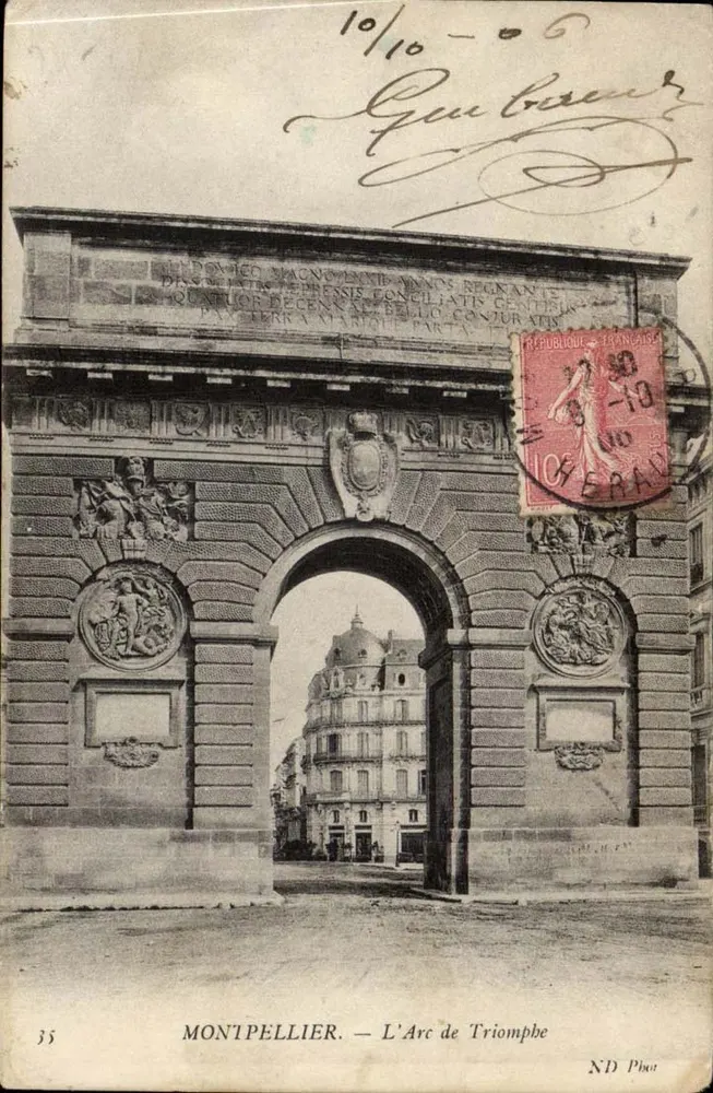 Montpellier — O Arco do Triunfo — N.D. Plou, n°35 - Frente