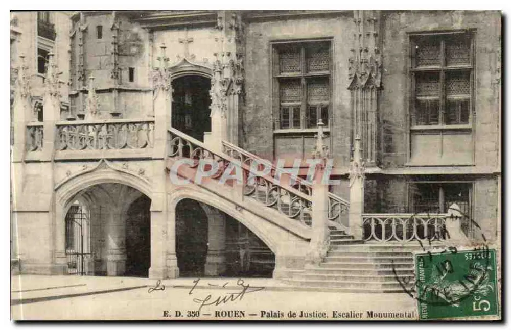 Rouen — Palazzo di Giustizia, Scalinate Monumentale — E.D. 350 - Recto