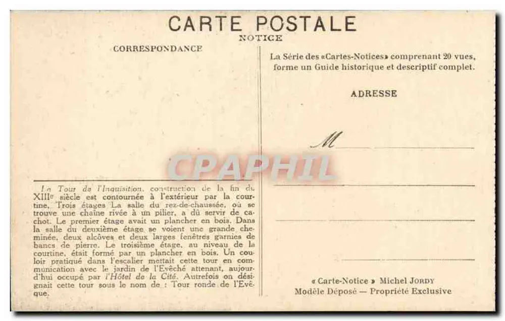 Cité de Carcassonne — Torre da Inquisição — Foto Michel JORDY, Cité de Carcassonne - Verso