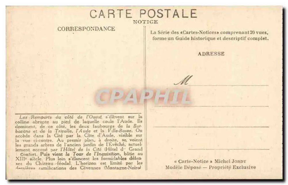 Die Stadt Carcassonne - Die Mauern und das Städtchen — Notice — Michel Jordy - Rückseite