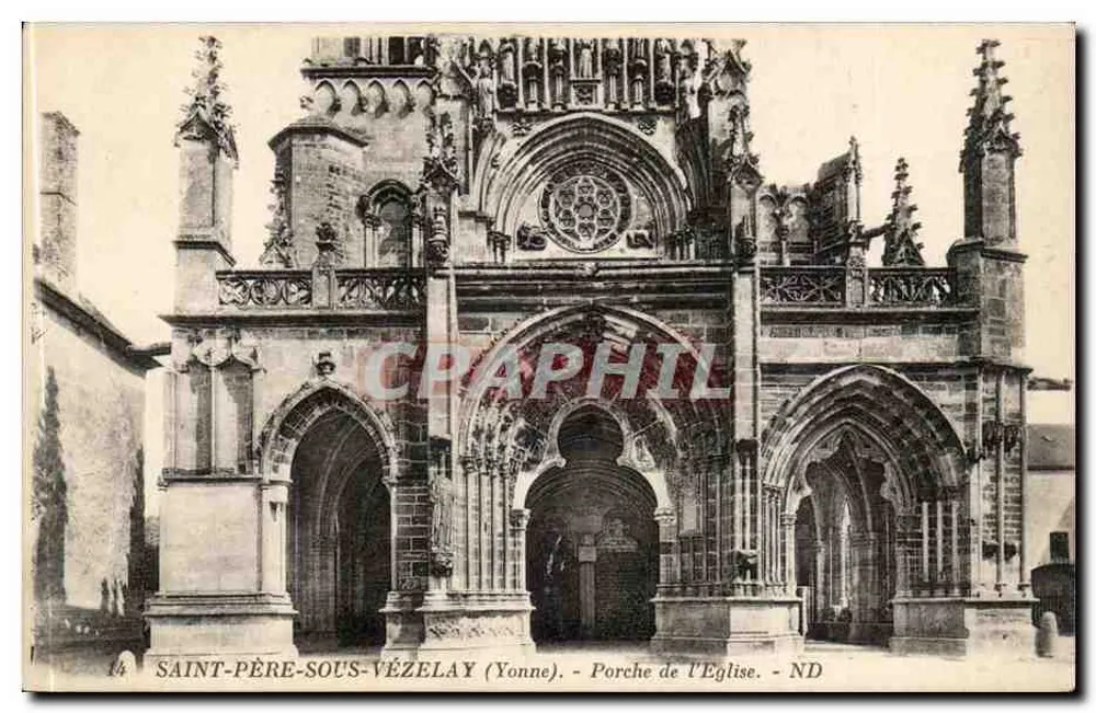 Saint-Père-sous-Vézelay (Yonne) — Portal der Kirche — ND - Vorderseite