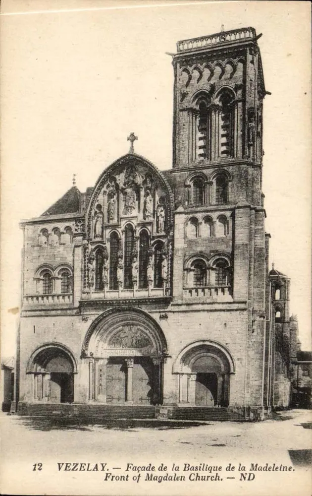 Vézelay — Fronton Bazyliki św. Małgorzaty — Wydawca ND, nr 12 - Awers