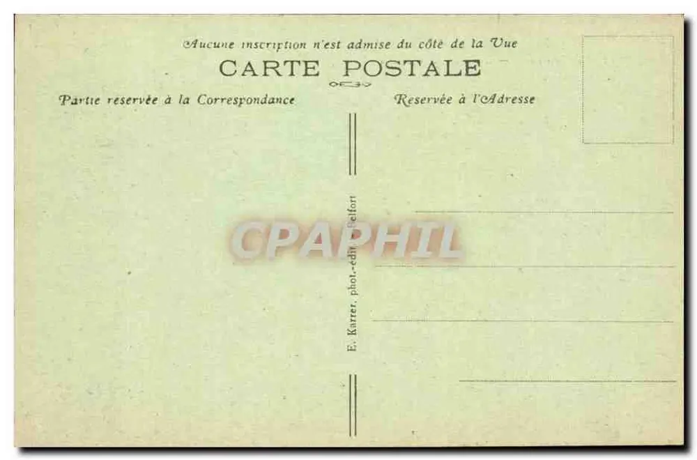 Belfort (Território) — O Castelo e o Leão — E. Kurrer, fot. Belfort - Verso