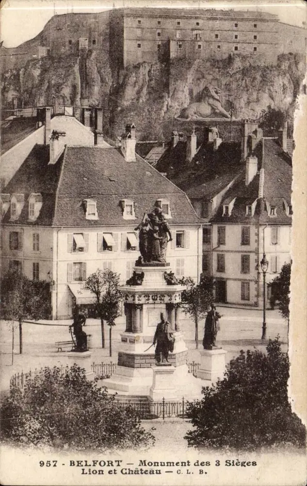 Belfort — Denkmal der drei Belagerungen — Löwe und Schloss — C.L.B. — Nr. 957 - Vorderseite