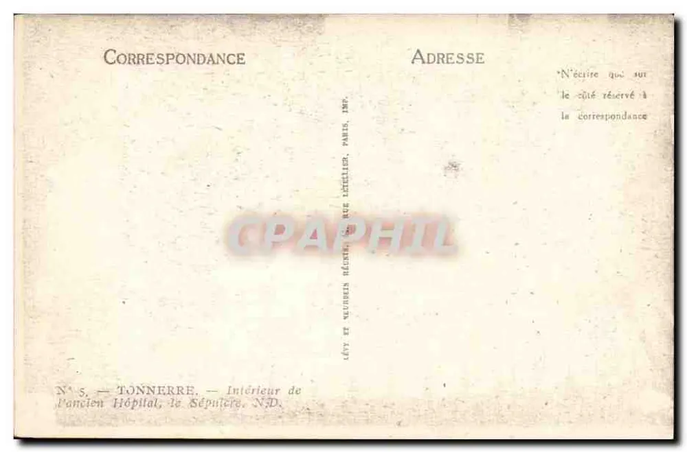 Innenraum des alten Krankenhauses, das Grab — TONNERRE — N°5 - Rückseite