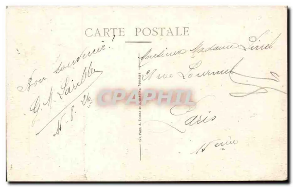 Cité de Carcassonne — Les Lices - Barbacane und Poterne St-Nazaire — A. Thibat et N. Baudouin, Toulouse - Rückseite
