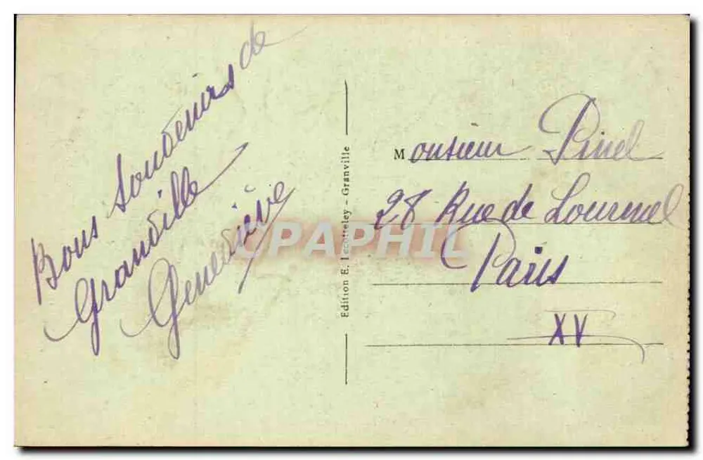 Granville — O Cabo Lihou — Edição E. Leclercqey, n.º 52 - Verso