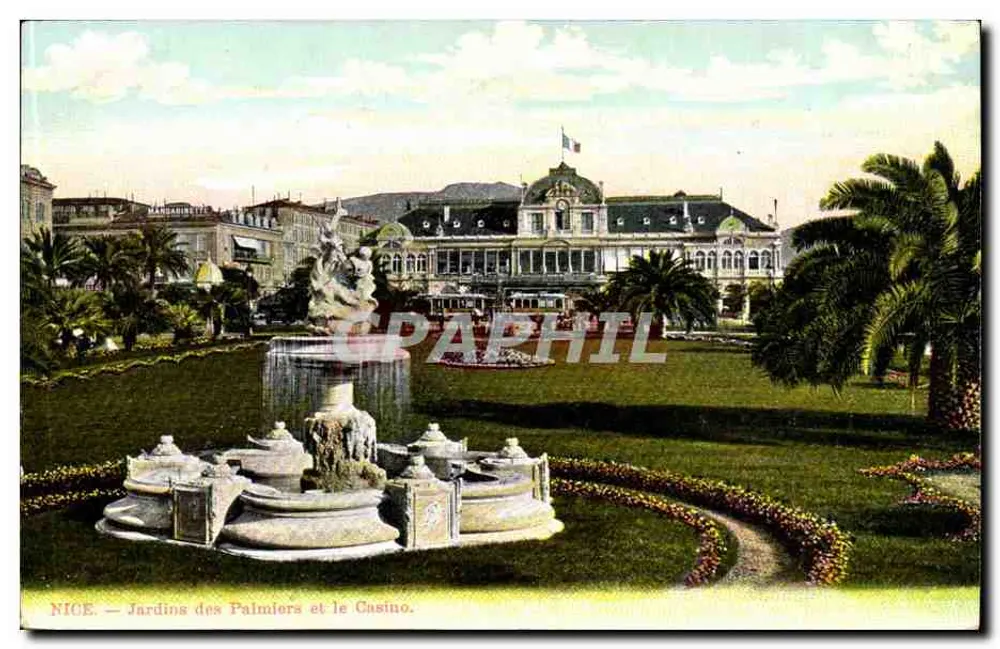 Nizza — Gärten der Palmiers und das Casino - Vorderseite
