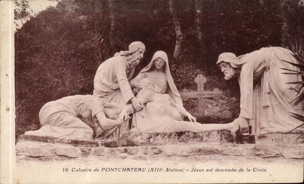 Calvary von Pontchâteau — XIII. Station — Jesus steigt von der Kreuz — J. Nozault, Nantes - Vorderseite