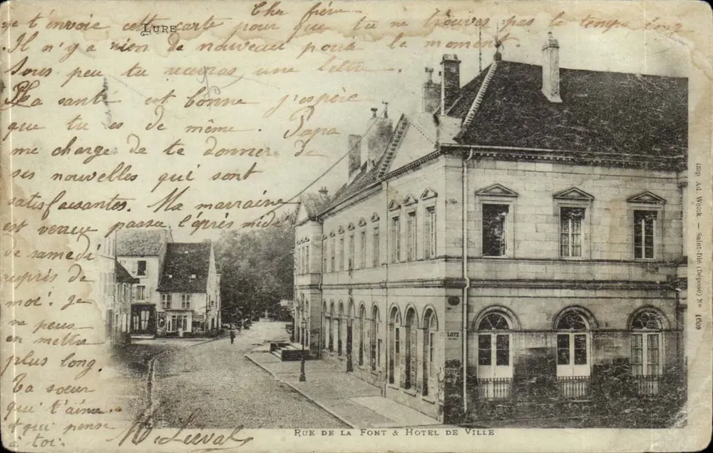 Lure — Rue de la Font & Rathaus — Verlag Ad. Weil, Saint-Dié (Vosges) n° 1009 - Vorderseite