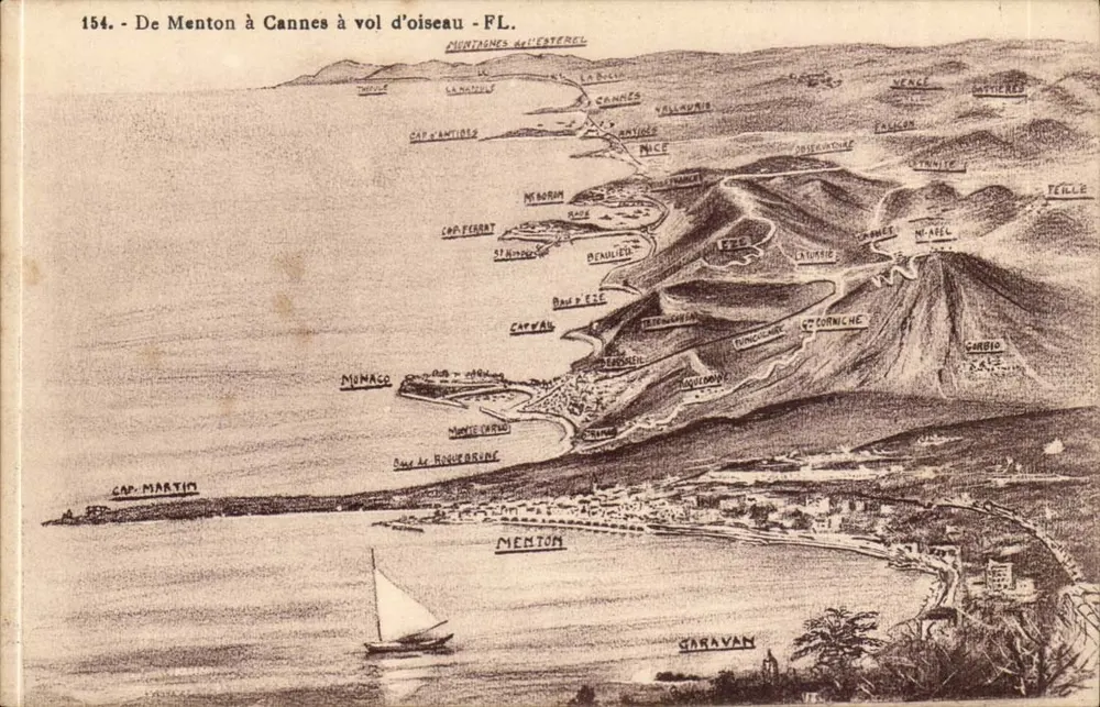 Vista aérea de Menton a Cannes — FL. — Editor: Frédéric Langer, Nice - Frente