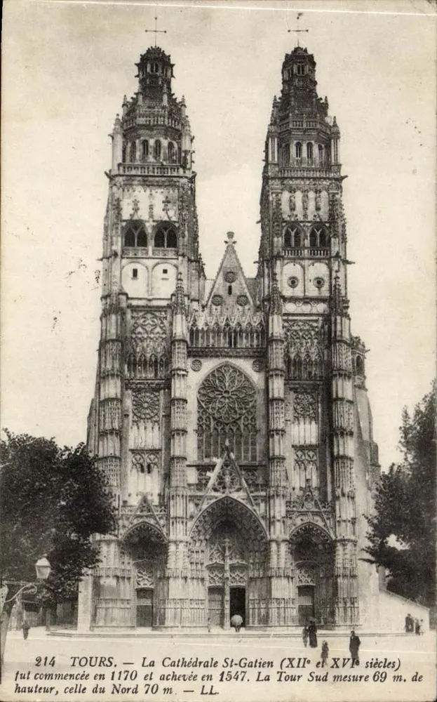 Tours — Catedral São Gatien (séculos XII e XVI) — LL n°214 - Frente
