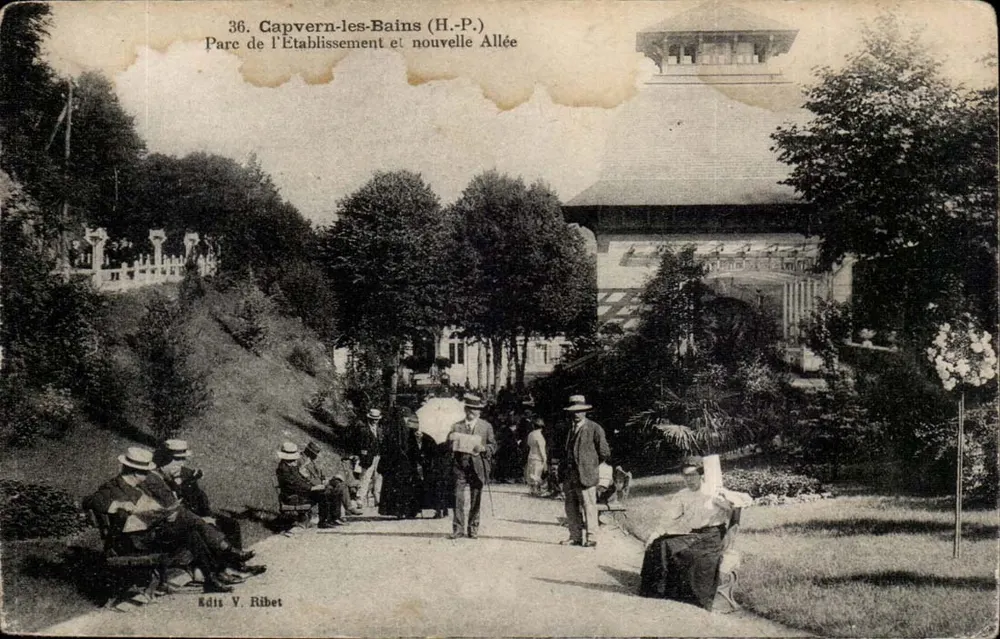 Capvern-les-Bains (H.-P.) — Park des Kurortes und neue Allee — Edit. V. Ribet, n°36 - Vorderseite