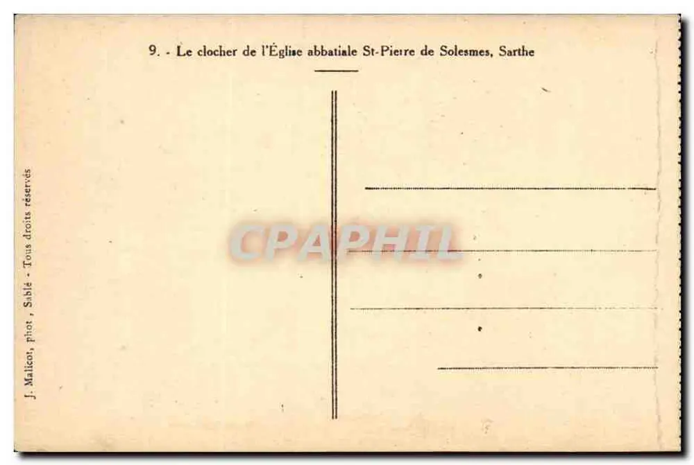 Cúpula da Igreja Abbatial Saint-Pierre de Solesmes, Sarthe — J. Malkicot, n°9 - Verso