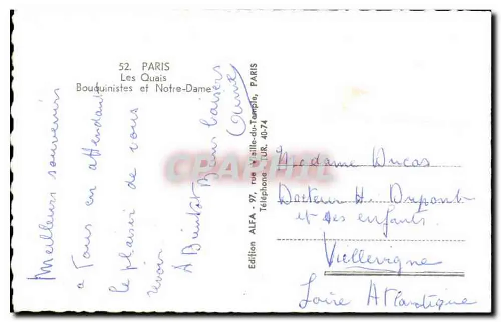 Notre-Dame de Paris — Ansicht von den Quais — Édition ALFA - Rückseite