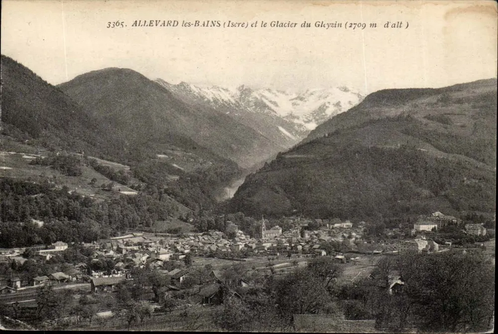 Allevard-les-Bains (Isère) und der Gleyzin-Gletscher (2709 m Höhe) — Verlag LOUTIARY, Nr. 3365 - Vorderseite