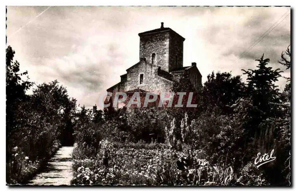 Die Kirche von Germigny-des-Prés — Die Apse (9. Jh.) von dem Garten des Presbyterats aus gesehen — Estel - Vorderseite