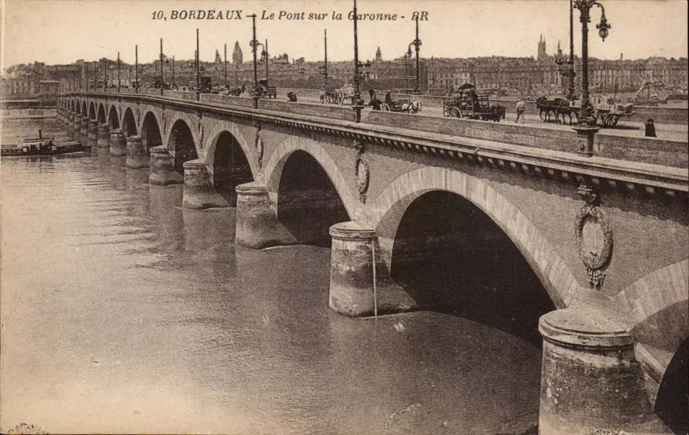 Bordeaux — O Pont sobre a Garonne — Bloc Frères, editores, Bordeaux - Frente
