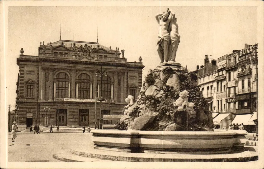 Montpellier — Theater und Fontaine des 3 Grâces — Les Arts Graphiques, Toulouse, Rue de la Concorde - Vorderseite