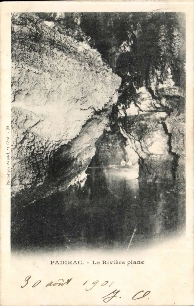 Padirac - La Rivière plane — Éditeur : Phototypie Maudet, St-Céré — N° 90 - Frente
