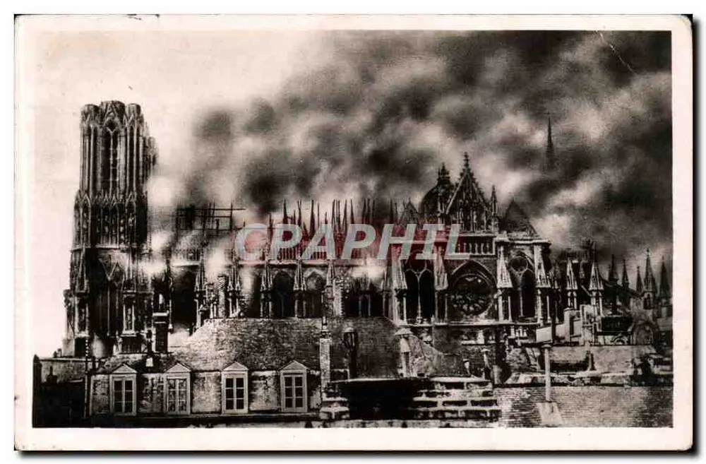 Kathedrale von Reims — Brand — Edit. Reims-Kathedrale, Kathedralenplatz, Reims - Vorderseite