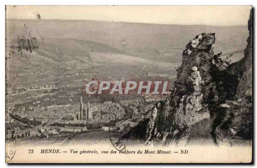 Mende — Allgemeiner Blick, Blick auf die Rochers du Mont Mimat — ND - Vorderseite