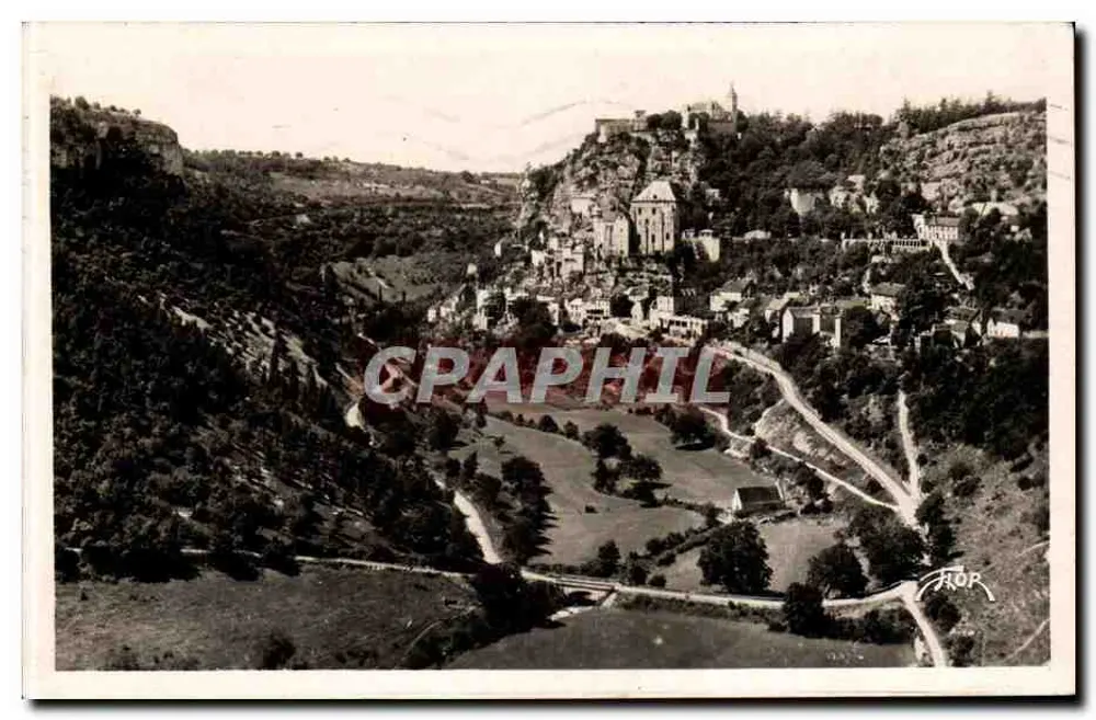 Rocamadour — Vista panorâmica — Éditions Artistiques Marcelle Cartière, n° 3595 - Frente