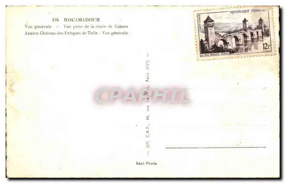 Rocamadour — Lembrança de Rocamadour — Foto Real, n°134 - Verso